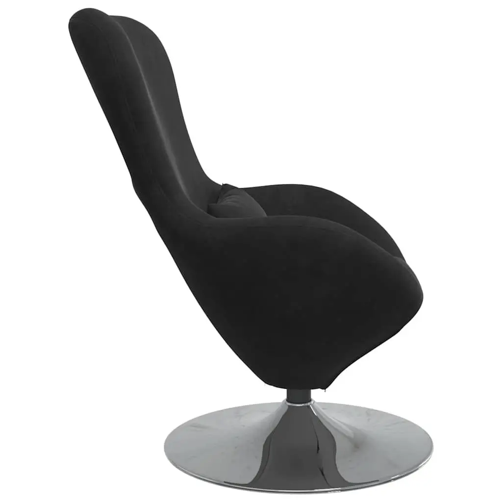 Egg Chair Lounge Armchair 360 Degree Swivel Black Velvet Modern