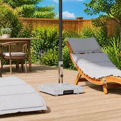 Reliable Grey Parasol Base with Integrated Wheels