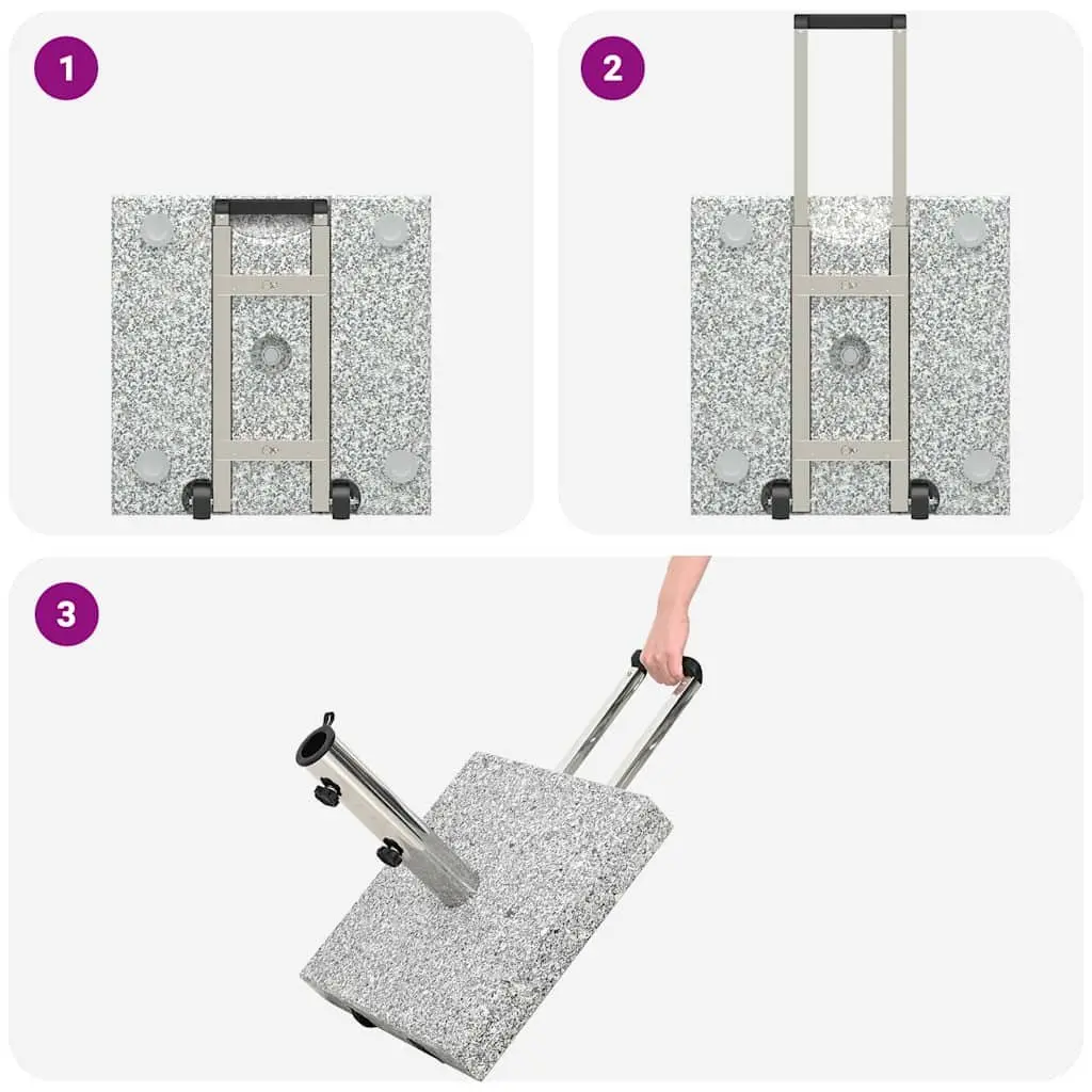 Parasol Base Grey 41 x 41 x 37 cm Granite Outdoor Umbrella Stand
