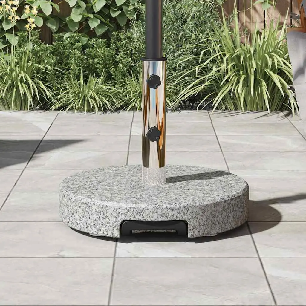 Parasol Base Outdoor Umbrella Stand 45 cm Grey Granite Wheels