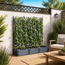 Value-Driven 3-Piece Grey Planter Set for Your Garden