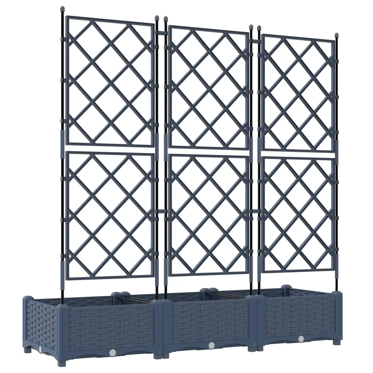 Garden Planter 3 Piece Grey 120x40x125.5cm Outdoor Indoor Pot Box Set