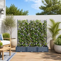 Practical 3-Piece Garden Planter Set in Grey