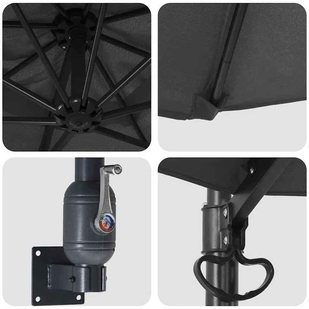 Garden Parasol Cantilever Outdoor Sunshade 248x248x148cm Anthracite