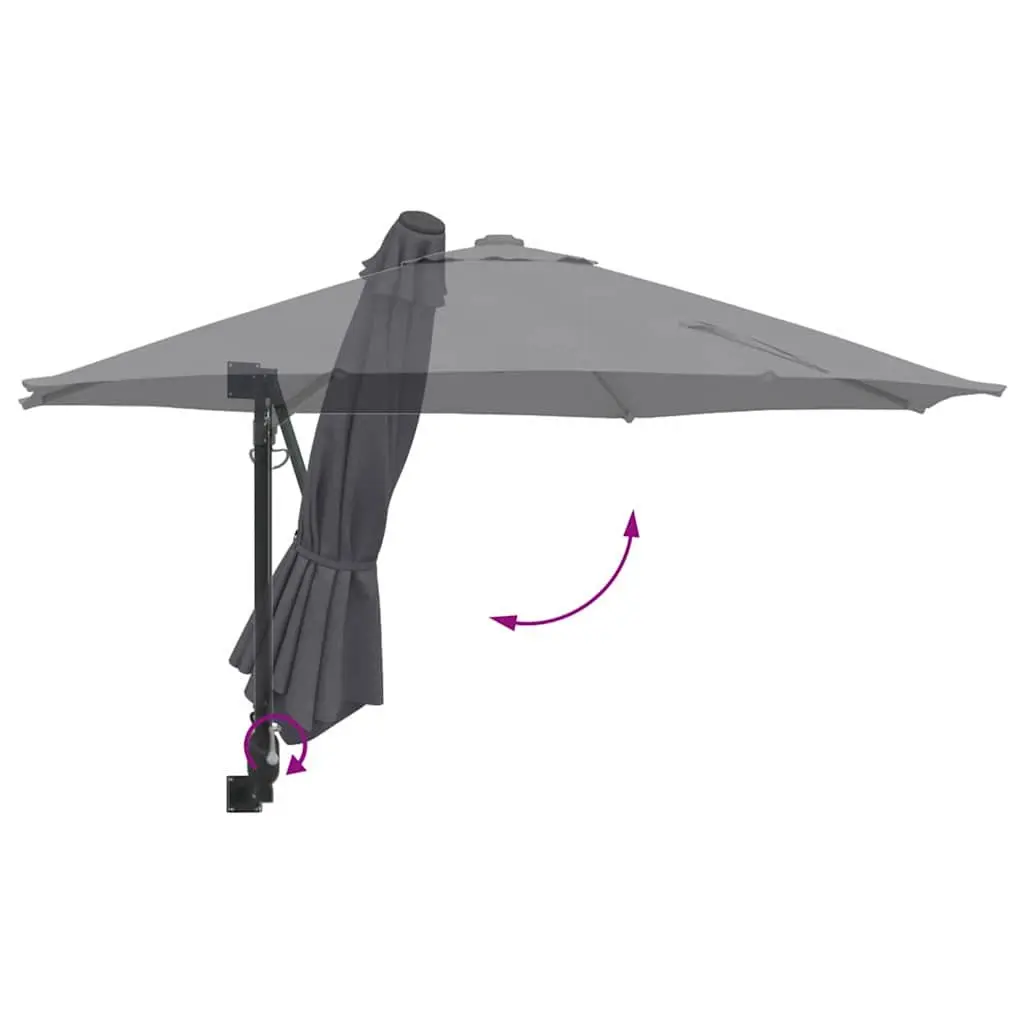 Garden Parasol Cantilever Outdoor Sunshade 248x248x148cm Anthracite
