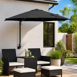 Durable Black Garden Parasol with Easy Operation