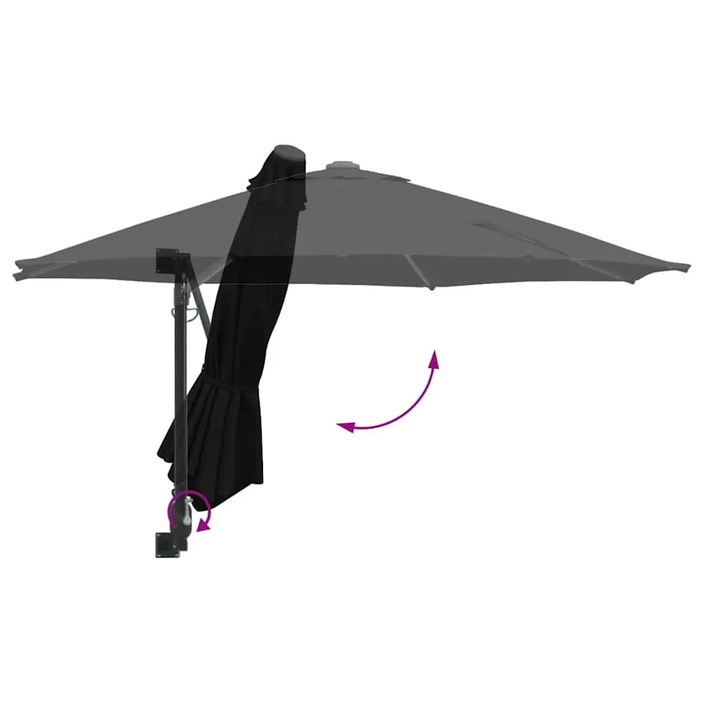 Garden Parasol Outdoor Cantilever Sunshade 248cm Black