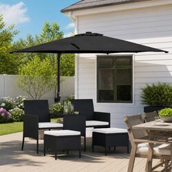 Reliable Black Garden Parasol with Easy Setup