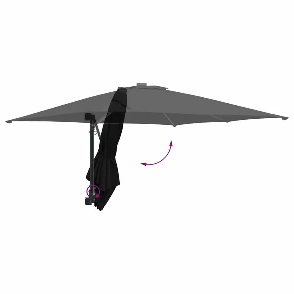 Garden Parasol Outdoor Sunshade 248.5 x 247.5 x 160cm Black