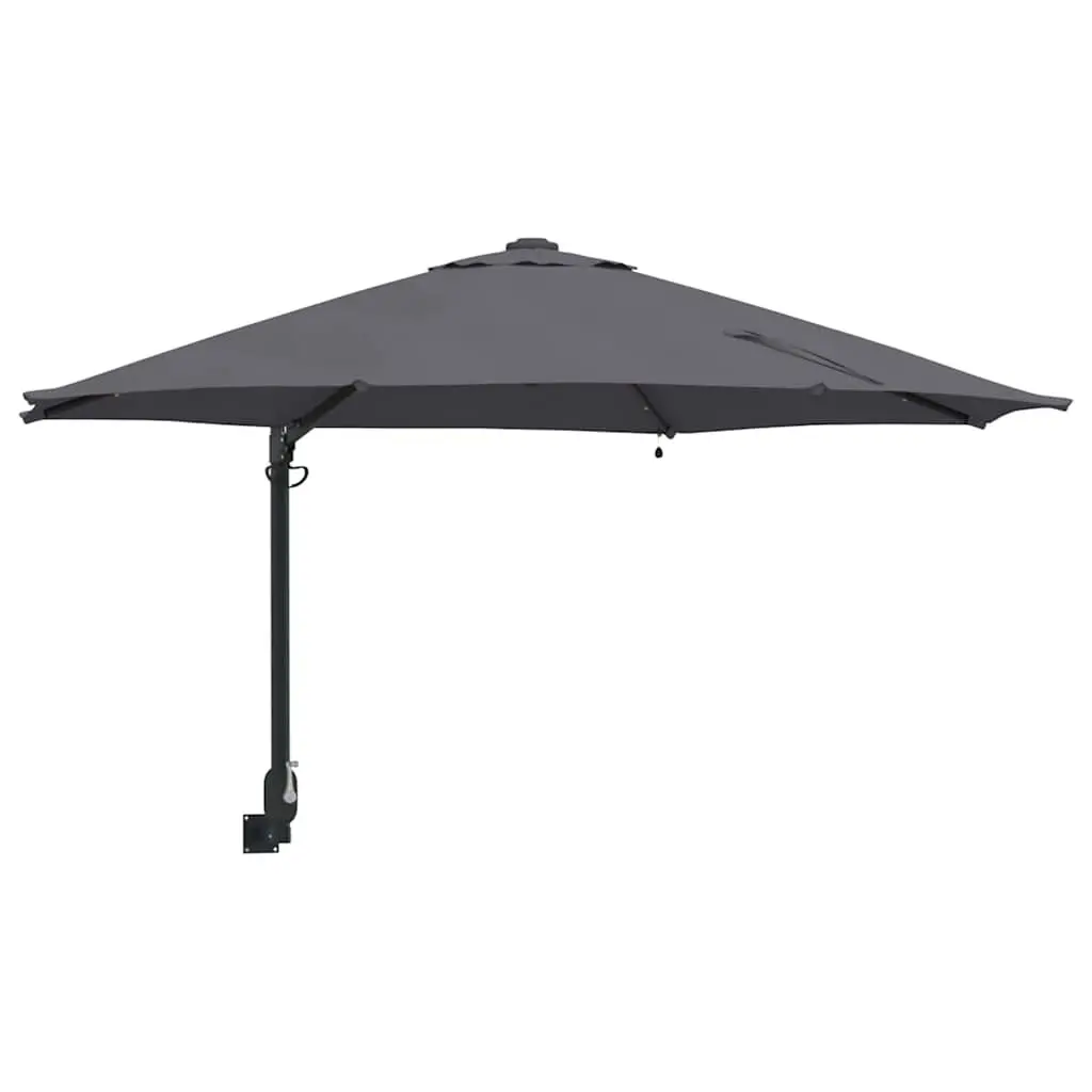 Garden Parasol Manual Outdoor Umbrella Square Canopy Anthracite with LED Lights