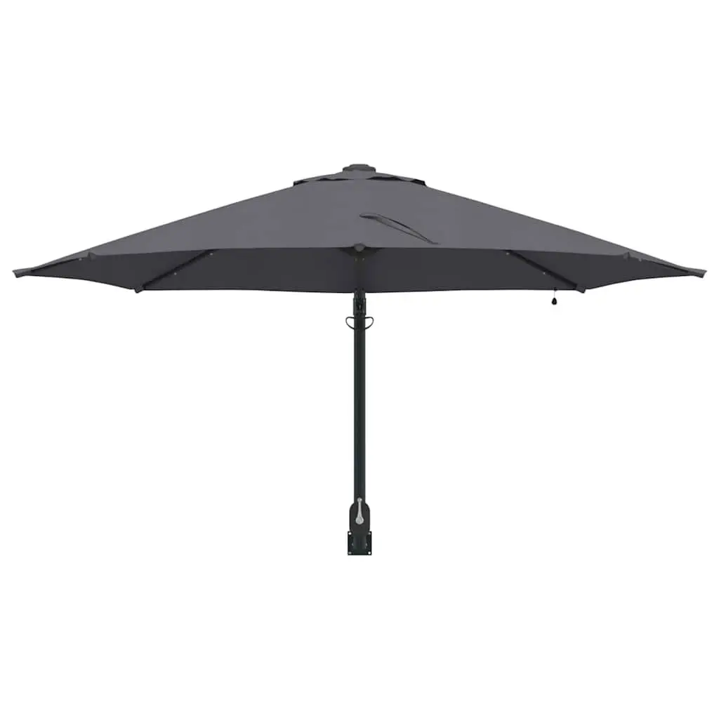 Garden Parasol Manual Outdoor Umbrella Square Canopy Anthracite with LED Lights
