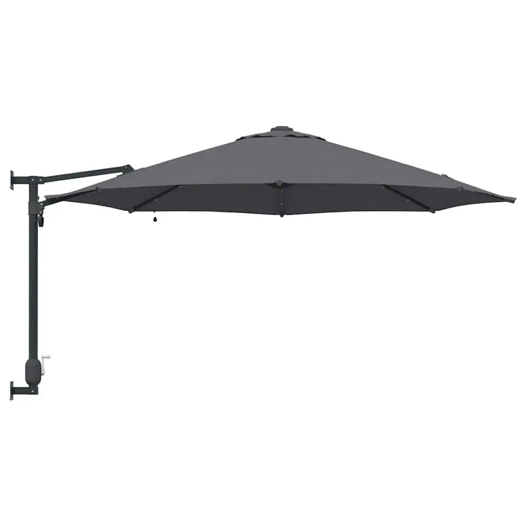Garden Parasol Manual Outdoor Umbrella Square Canopy Anthracite with LED Lights
