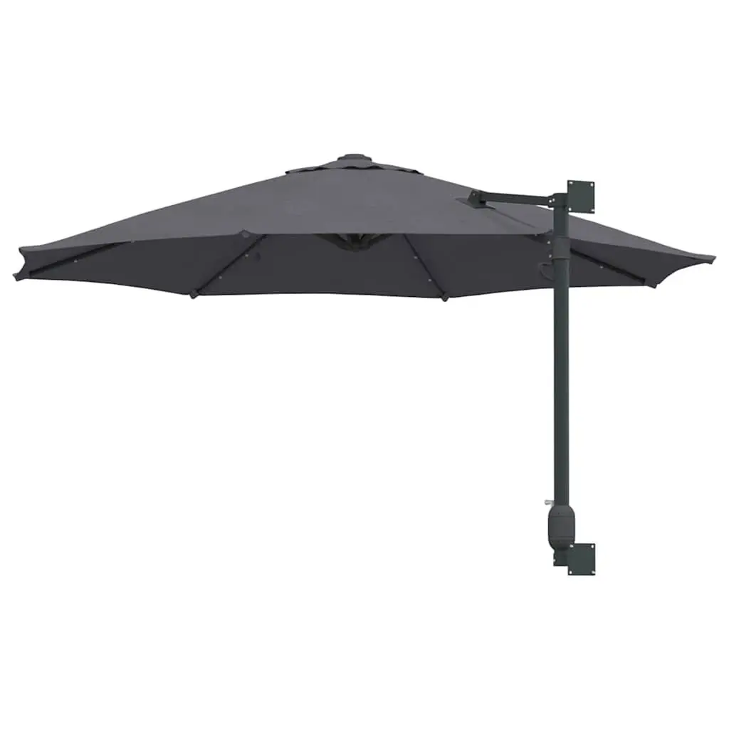Garden Parasol Manual Outdoor Umbrella Square Canopy Anthracite with LED Lights