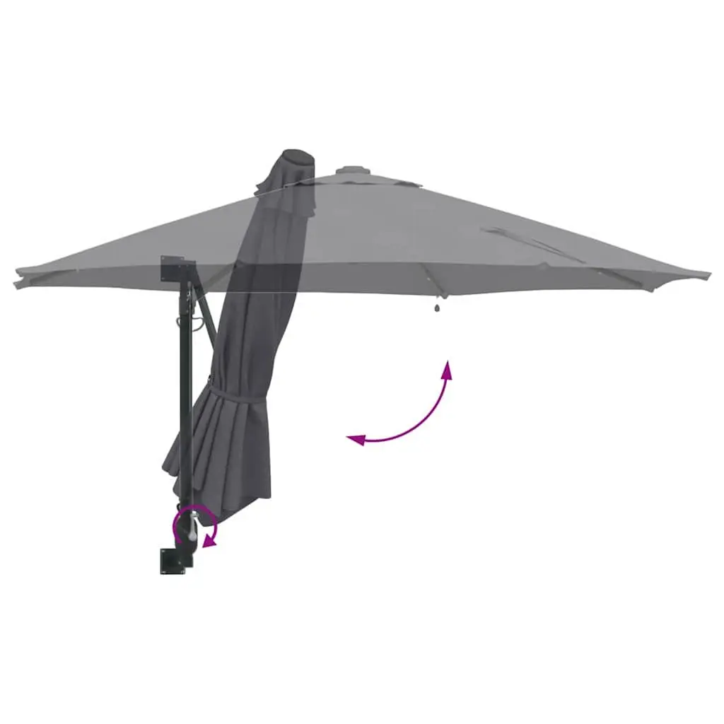 Garden Parasol Manual Outdoor Umbrella Square Canopy Anthracite with LED Lights