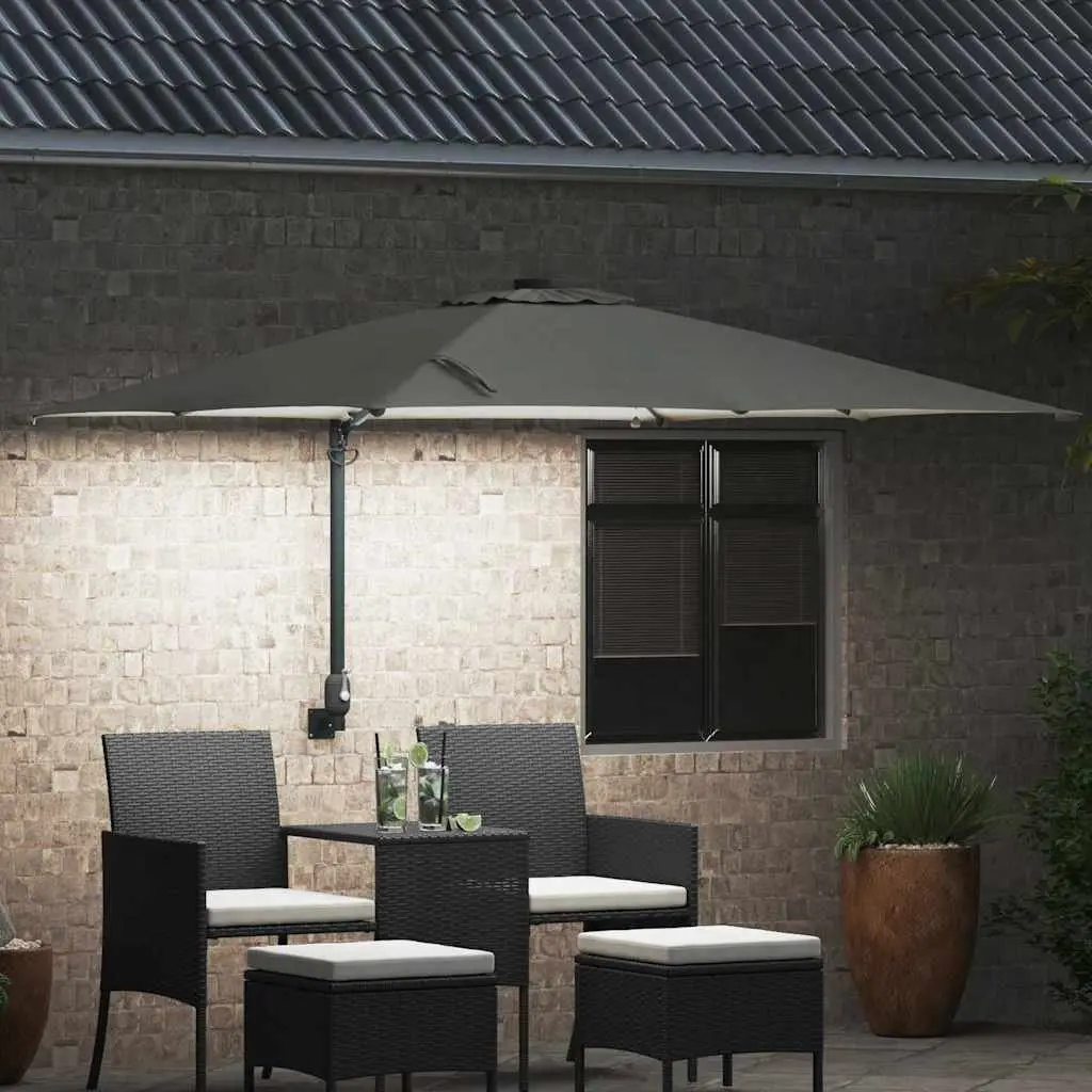 Cantilever Garden Parasol Outdoor Shade Adjustable Tilt 248.5 x 247.5 x 160 Brown