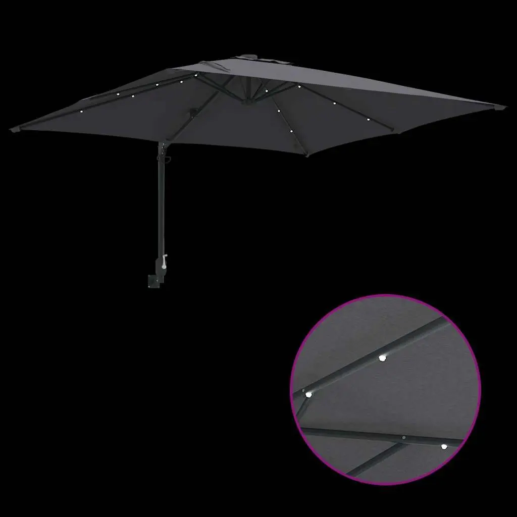 Garden Parasol Cantilever Sunshade Tilt Adjustable 248.5x247.5x160cm Anthracite