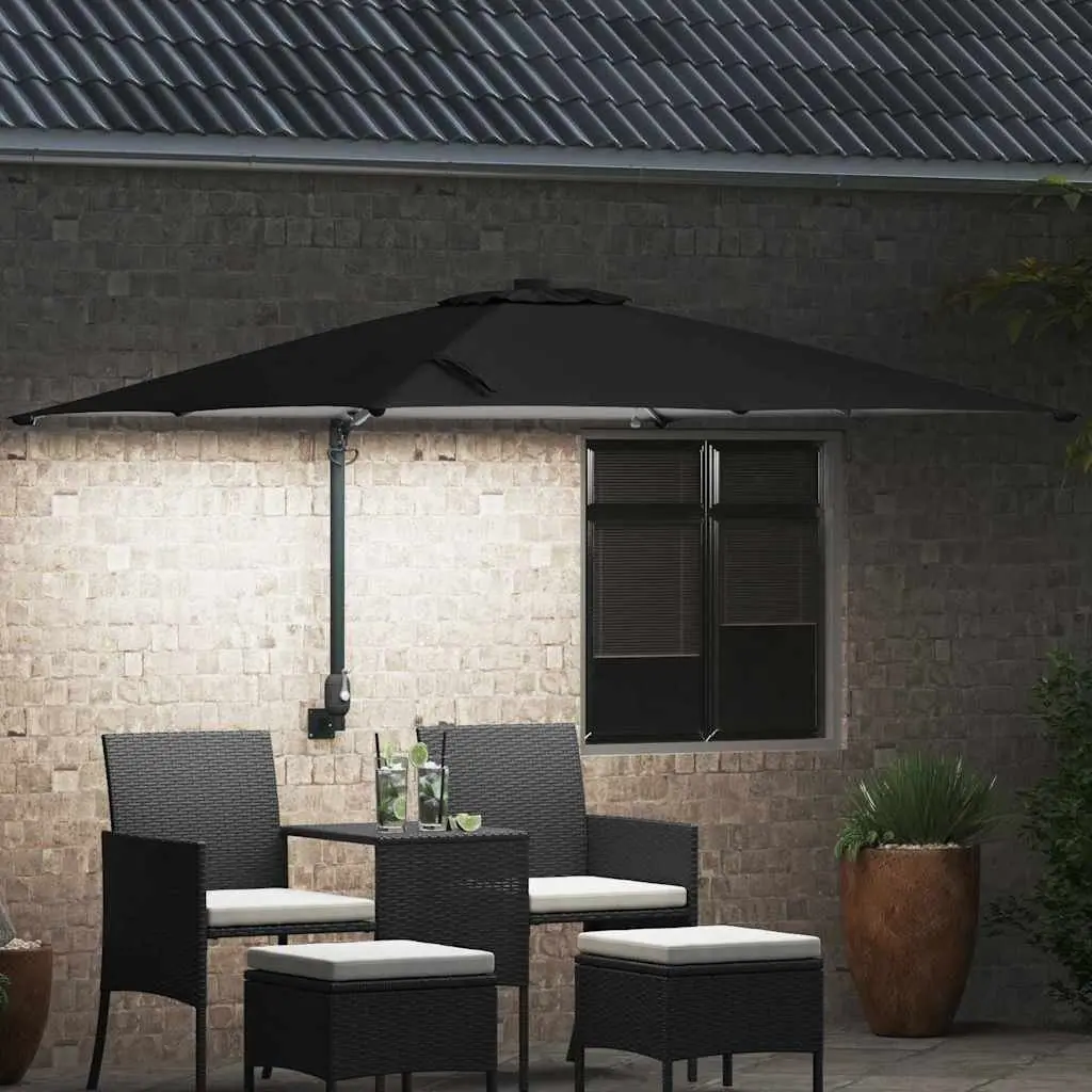 Garden Parasol Cantilever Umbrella Outdoor Shade 248.5cm Black