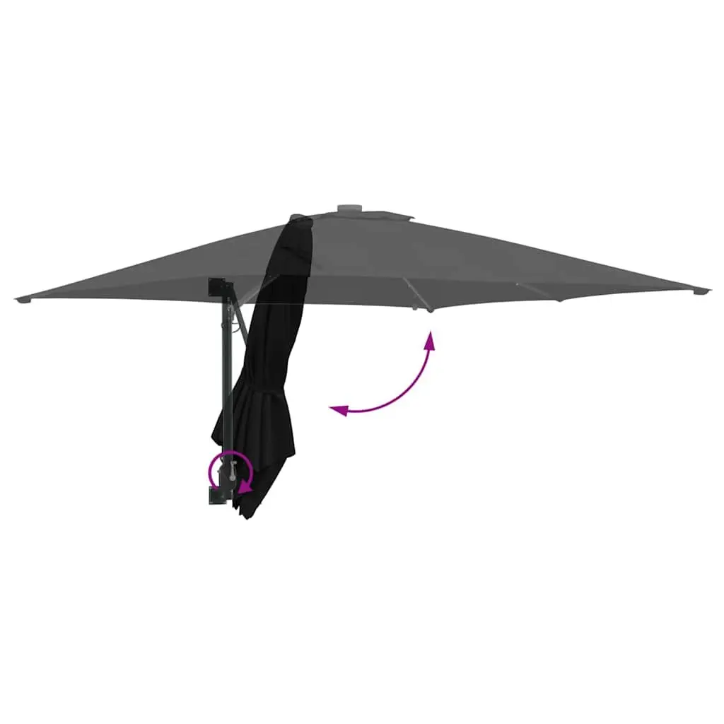 Garden Parasol Cantilever Umbrella Outdoor Shade 248.5cm Black