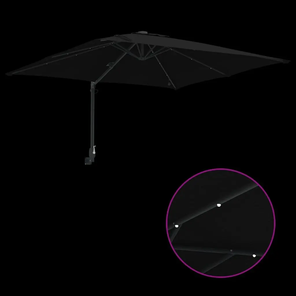 Garden Parasol Cantilever Umbrella Outdoor Shade 248.5cm Black