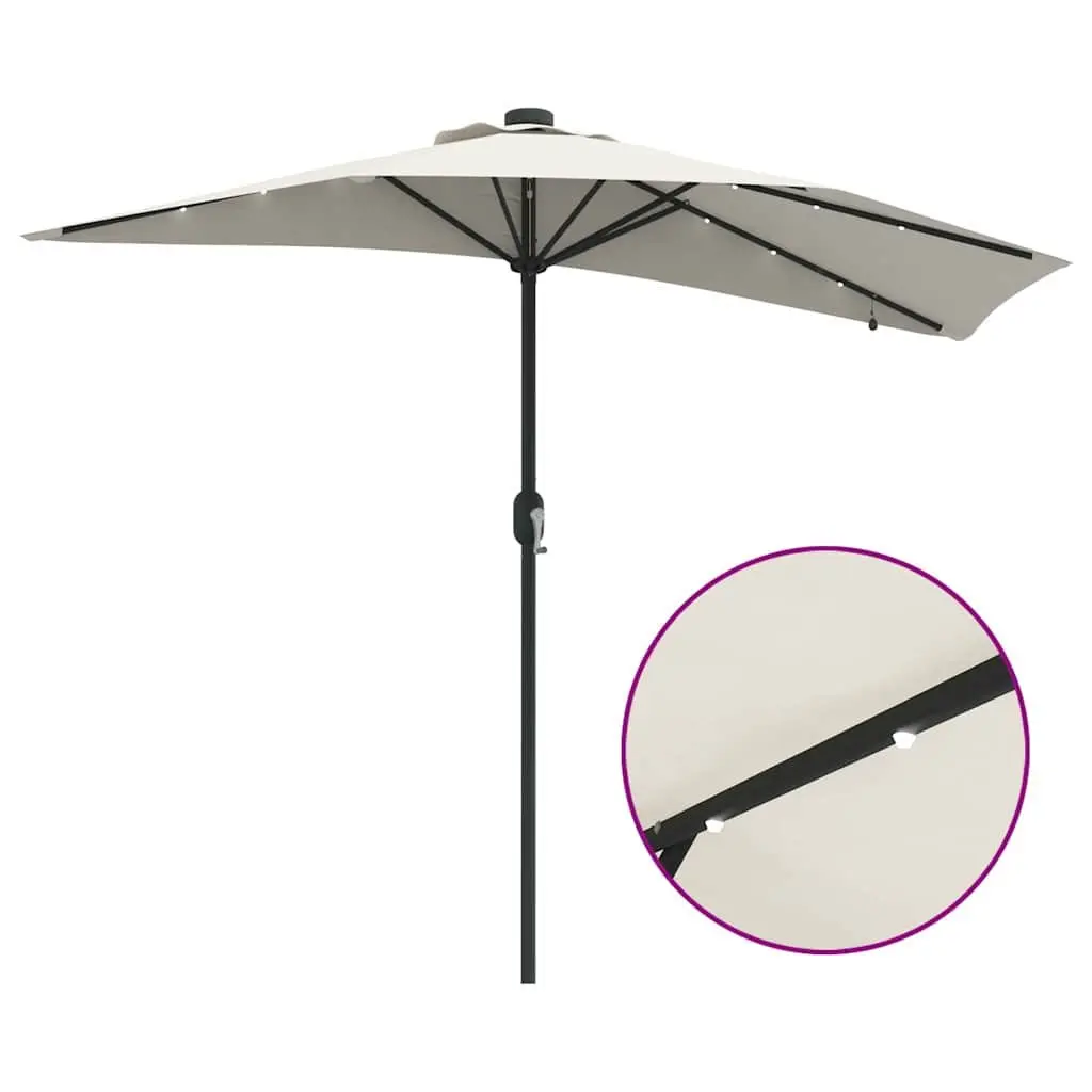 Garden Parasol Sunshade Outdoor Umbrella 294x150x223cm Brown