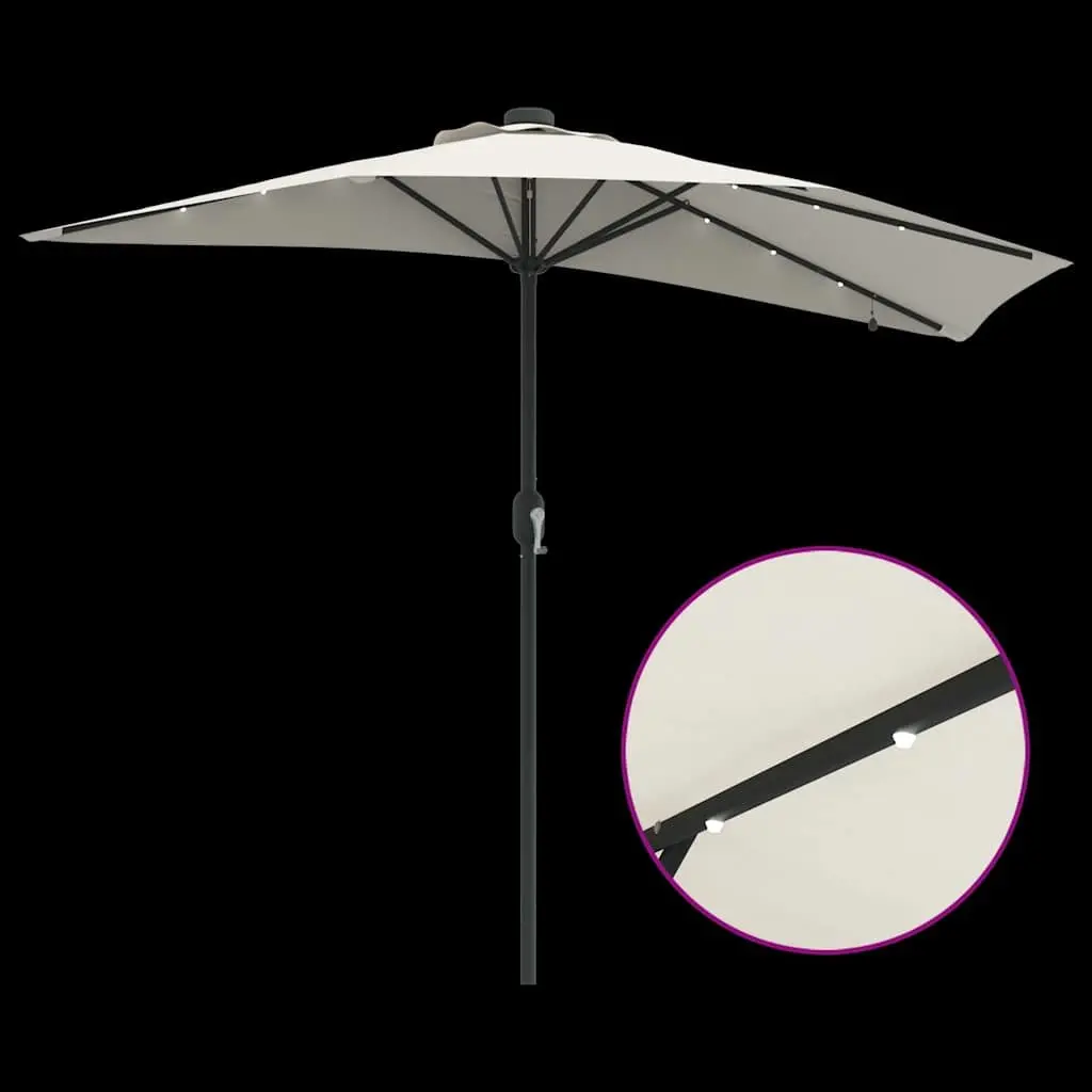Garden Parasol Sunshade Outdoor Umbrella 294x150x223cm Brown