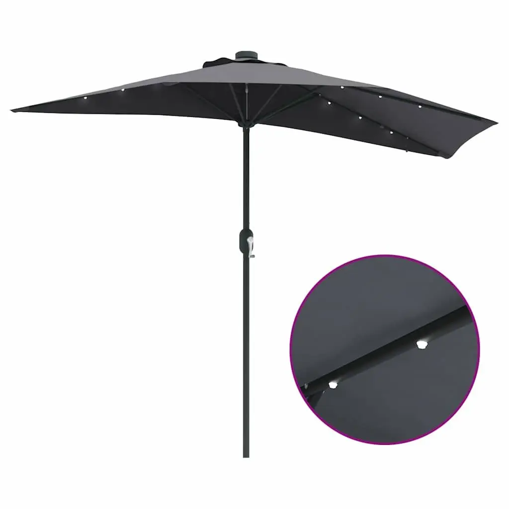 Garden Parasol Outdoor Shade Umbrella 294x150x223cm Anthracite