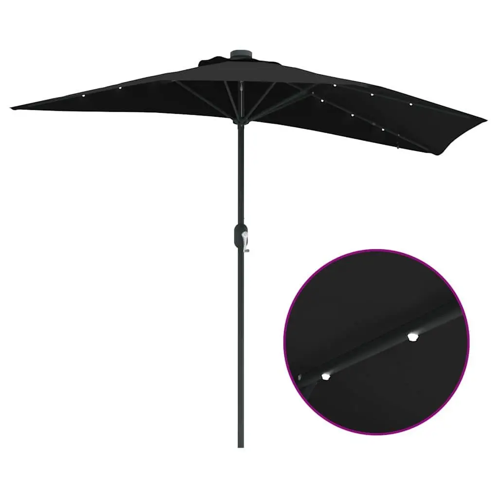 Garden Parasol Sunshade Outdoor Umbrella 294x150x223cm Black
