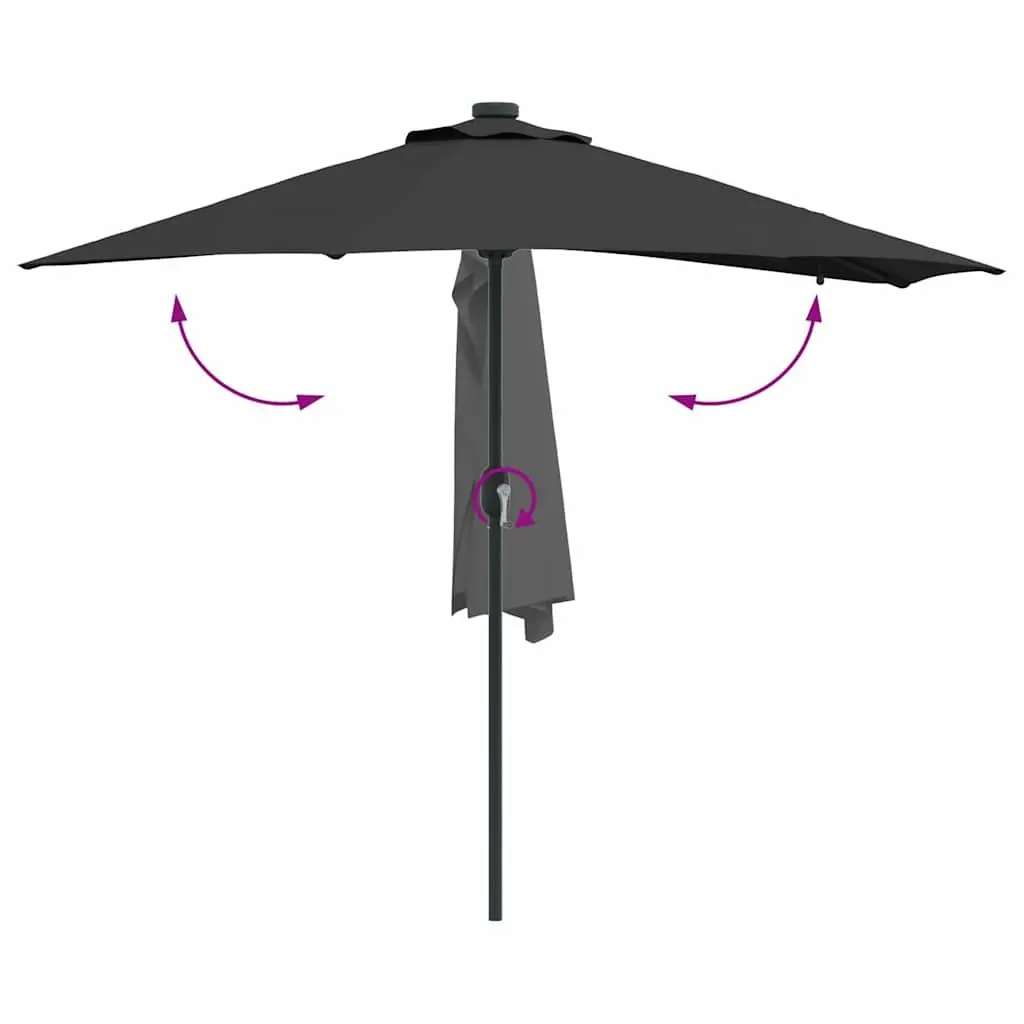 Garden Parasol Sunshade Outdoor Umbrella 294x150x223cm Black