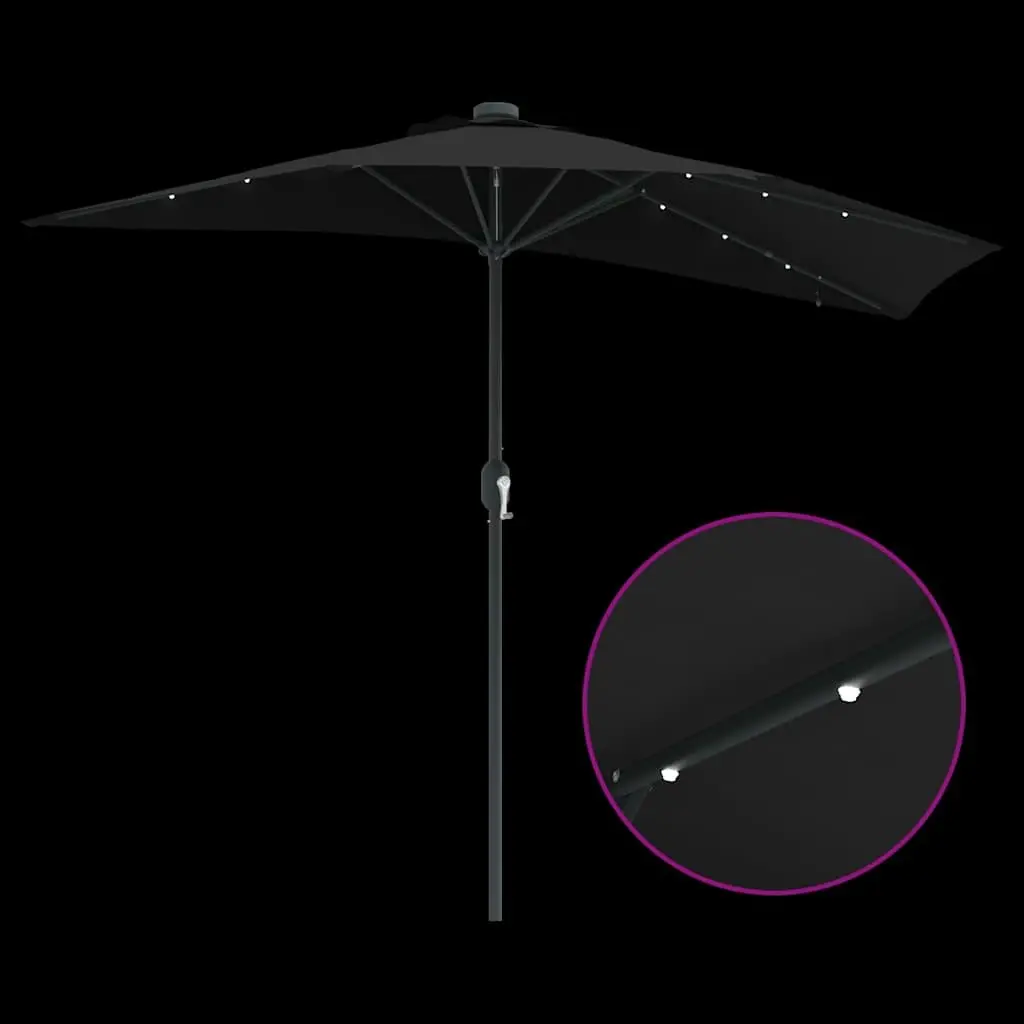 Garden Parasol Sunshade Outdoor Umbrella 294x150x223cm Black