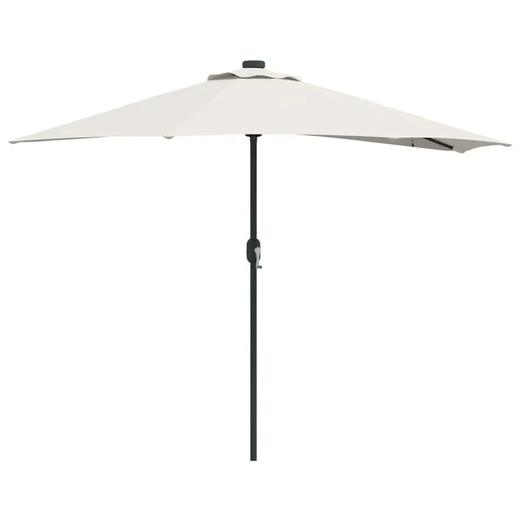Garden Parasol Outdoor Umbrella Manual Crank 294x150x224cm Brown