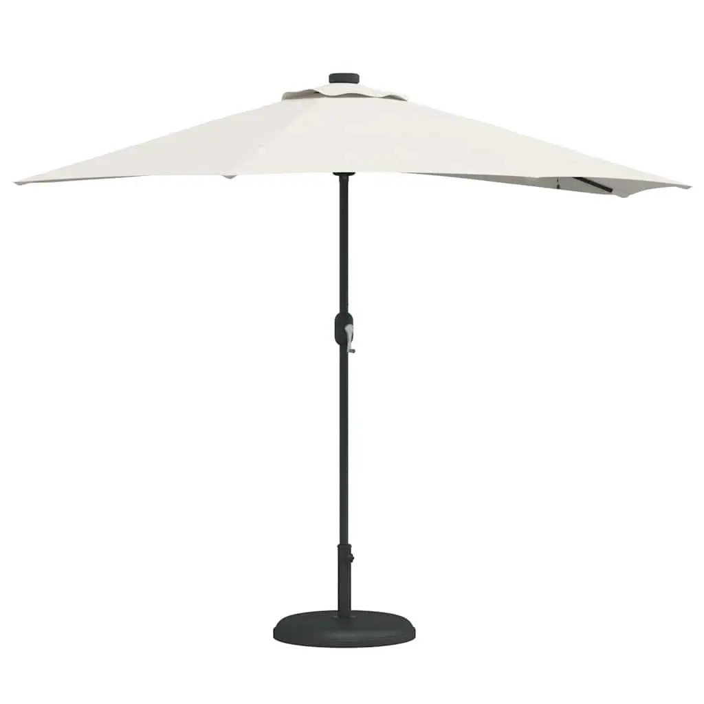 Garden Parasol Outdoor Umbrella Manual Crank 294x150x224cm Brown