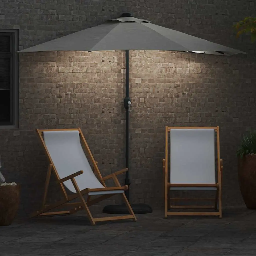 Garden Parasol Outdoor Umbrella Manual Crank 294x150x224cm Brown