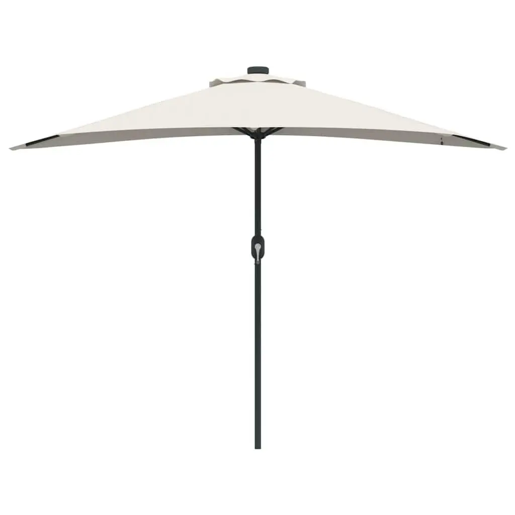 Garden Parasol Outdoor Umbrella Manual Crank 294x150x224cm Brown