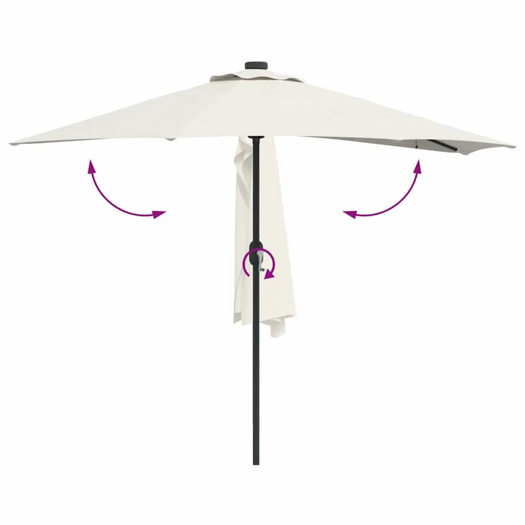 Garden Parasol Outdoor Umbrella Manual Crank 294x150x224cm Brown