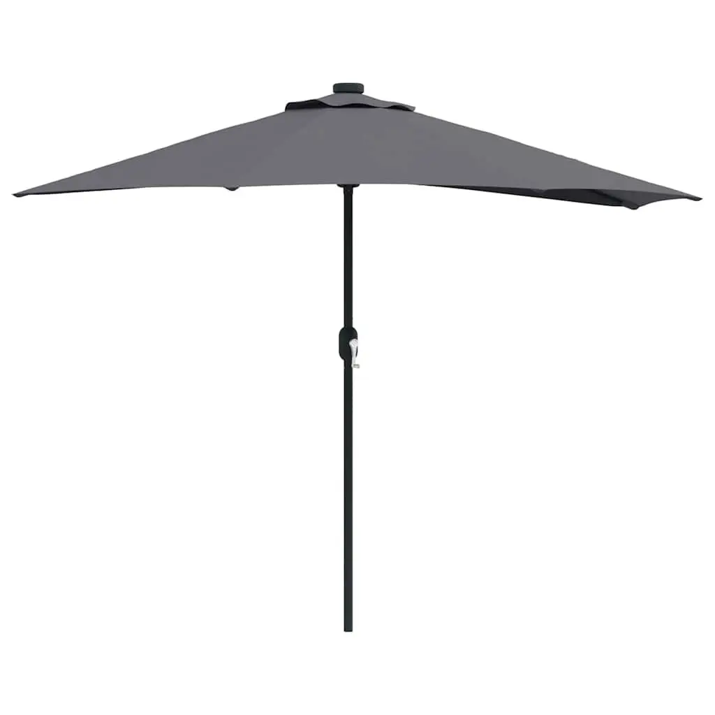 Garden Parasol Outdoor Umbrella Manual Crank 294x150x224cm Anthracite