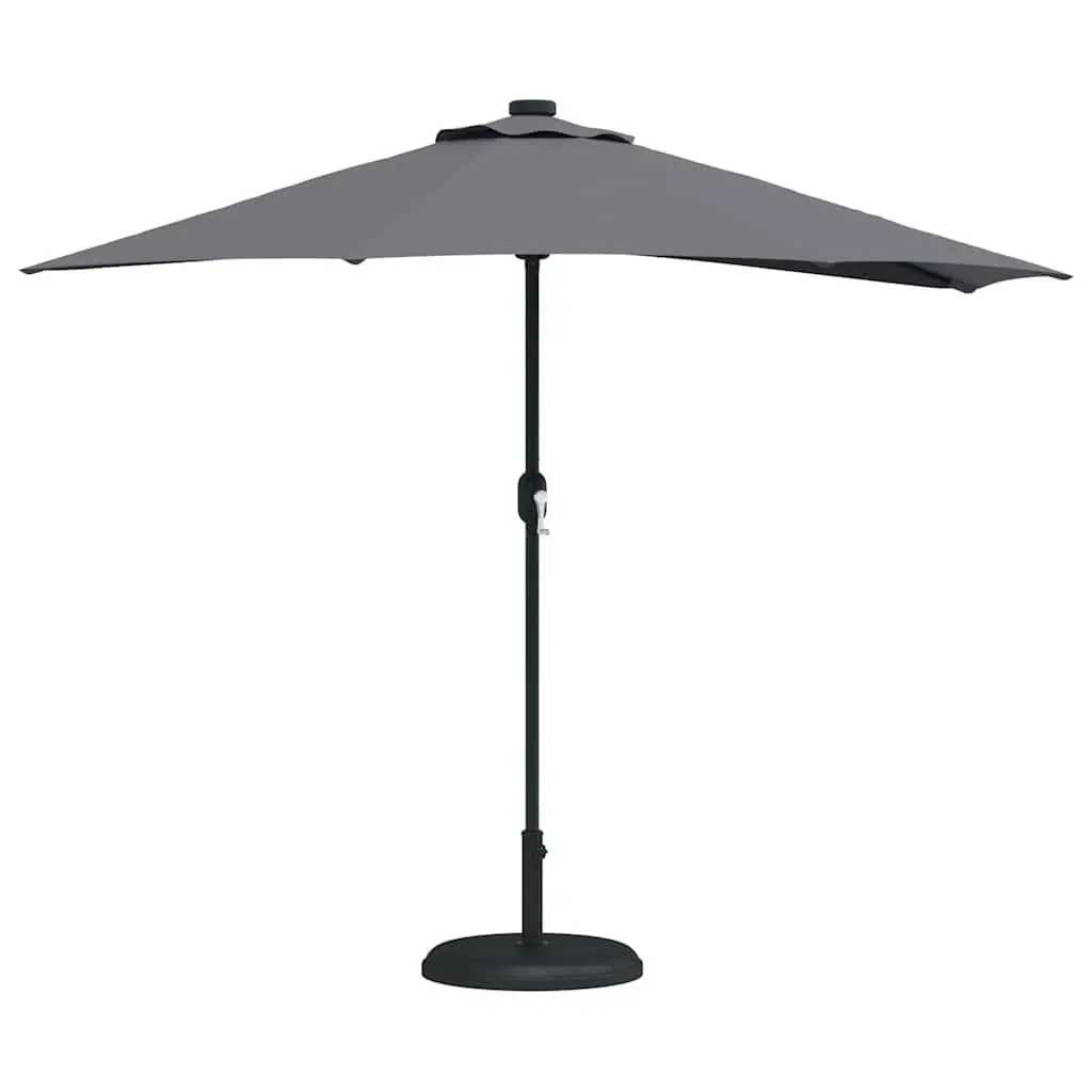 Garden Parasol Outdoor Umbrella Manual Crank 294x150x224cm Anthracite