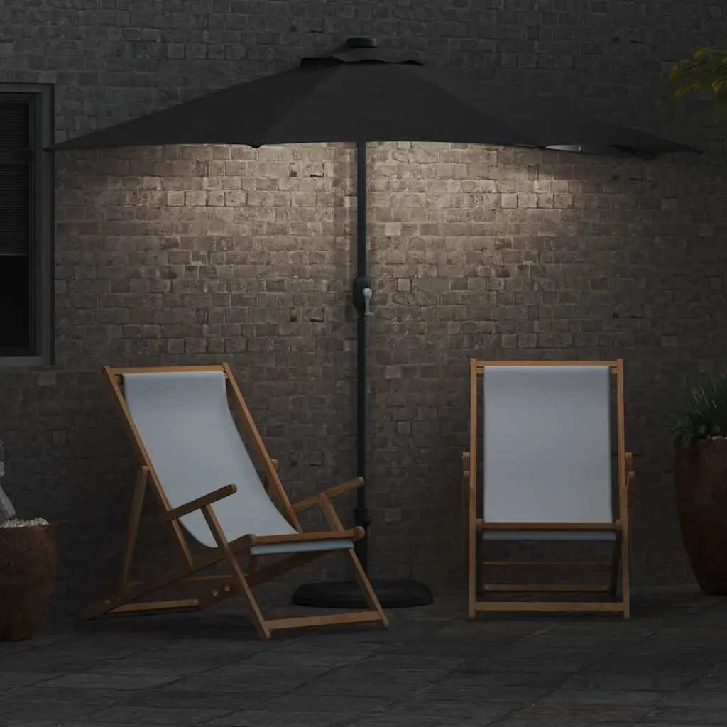 Garden Parasol Outdoor Umbrella Manual Crank 294x150x224cm Anthracite