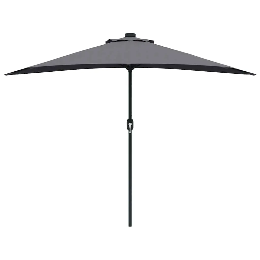 Garden Parasol Outdoor Umbrella Manual Crank 294x150x224cm Anthracite