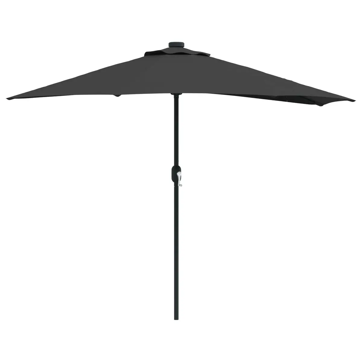 Garden Parasol Umbrella Outdoor Shade 294x150x224cm Black with LED Solar Lights
