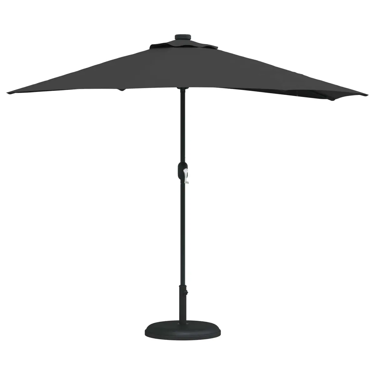 Garden Parasol Umbrella Outdoor Shade 294x150x224cm Black with LED Solar Lights