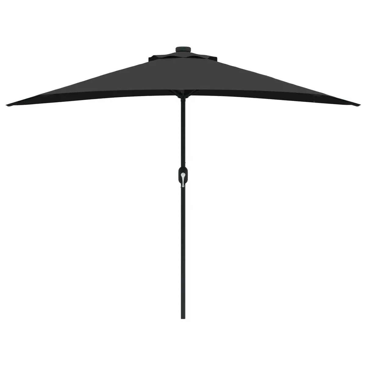 Garden Parasol Umbrella Outdoor Shade 294x150x224cm Black with LED Solar Lights