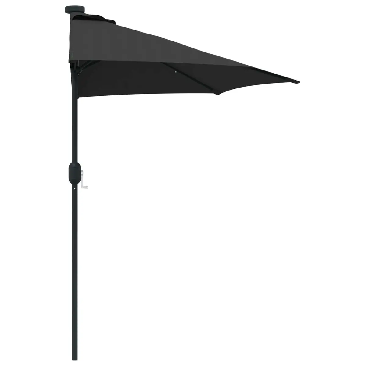 Garden Parasol Umbrella Outdoor Shade 294x150x224cm Black with LED Solar Lights