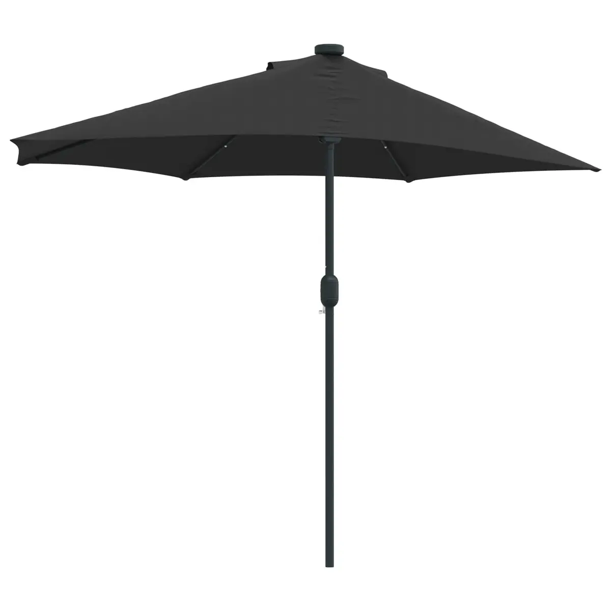 Garden Parasol Umbrella Outdoor Shade 294x150x224cm Black with LED Solar Lights