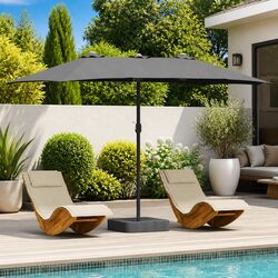 Reliable Anthracite Garden Parasol with UV Resistance