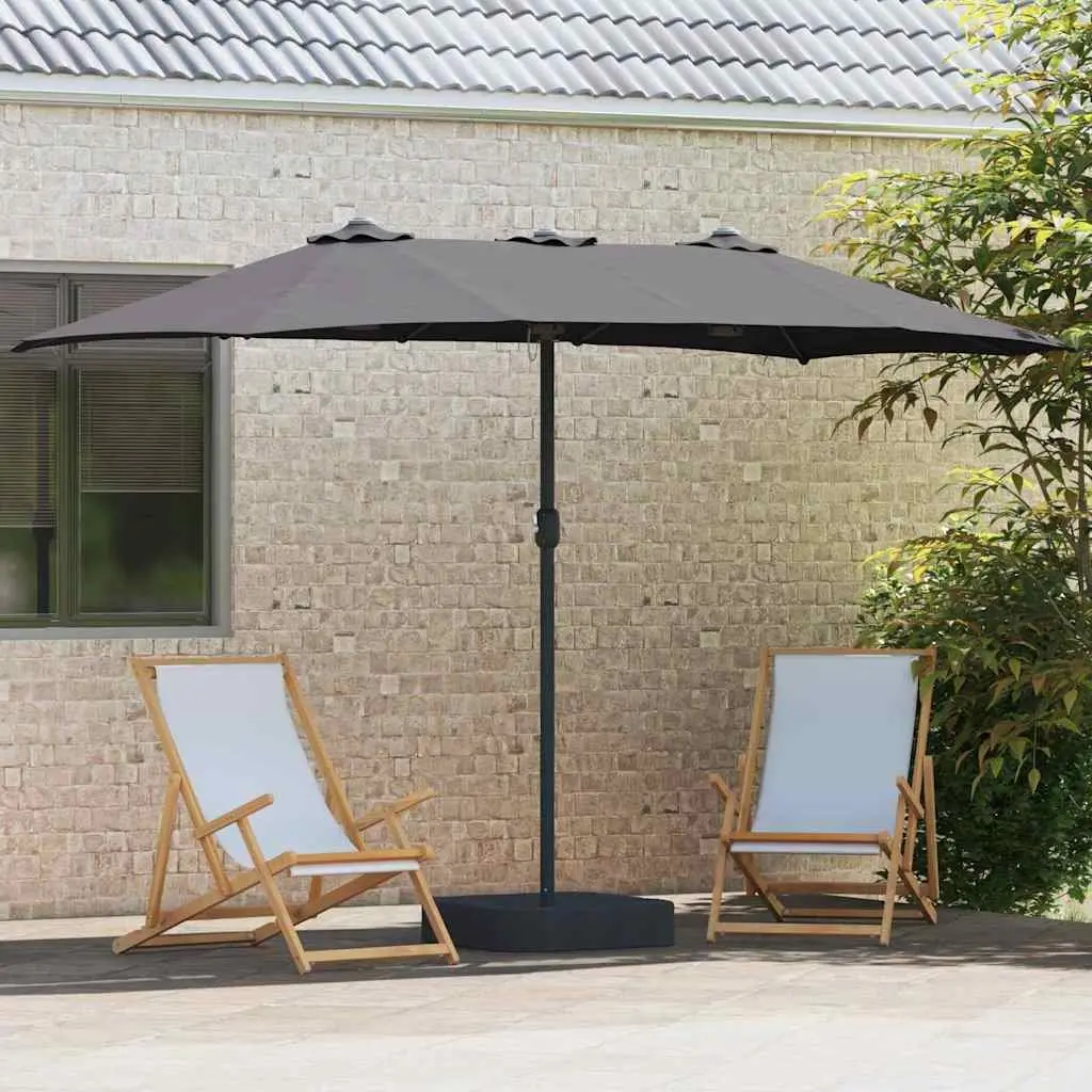 Garden Parasol Outdoor Umbrella Shade 385 x 209 x 244 cm Anthracite