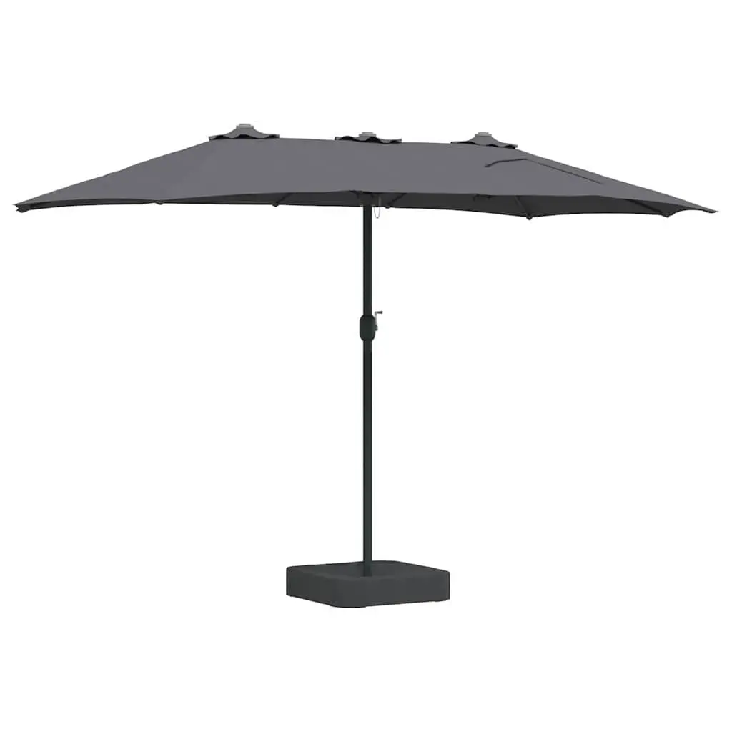 Garden Parasol Outdoor Umbrella Shade 385 x 209 x 244 cm Anthracite