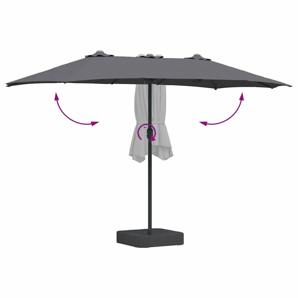 Garden Parasol Outdoor Umbrella Shade 385 x 209 x 244 cm Anthracite