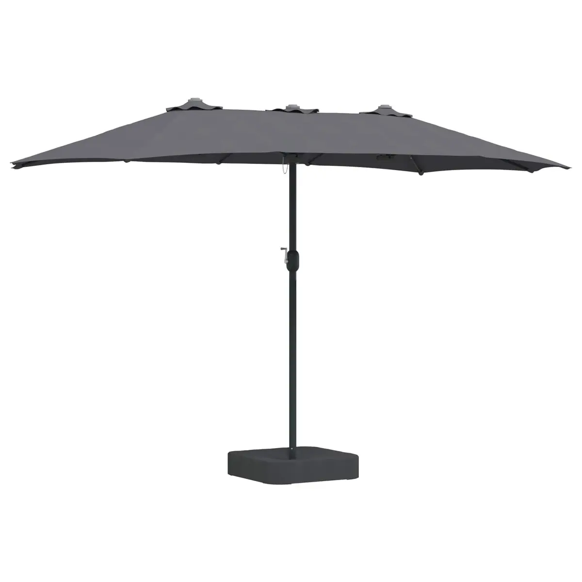 Garden Parasol Outdoor Umbrella 385 x 209 x 244 cm Anthracite Solar LED Crank
