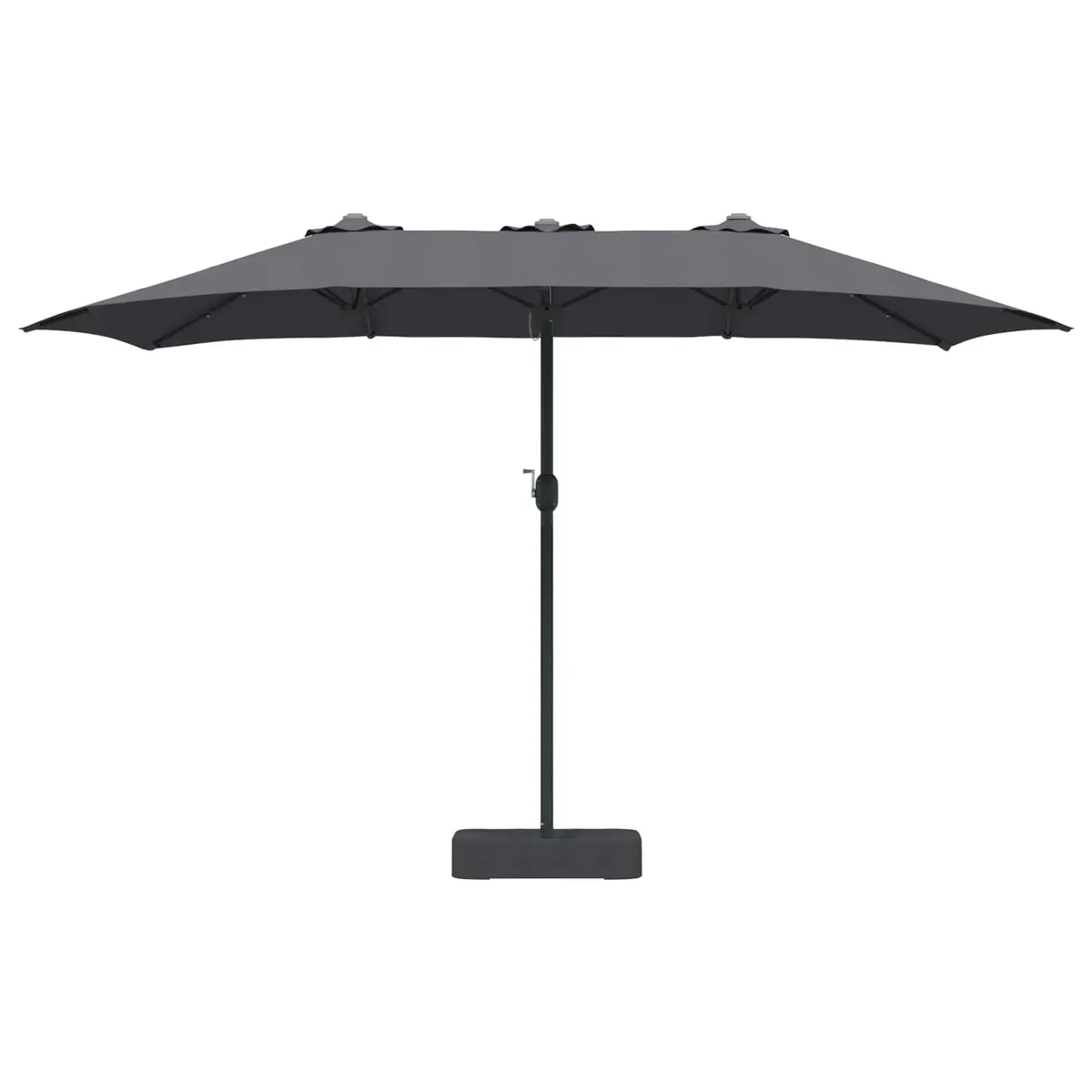 Garden Parasol Outdoor Umbrella 385 x 209 x 244 cm Anthracite Solar LED Crank