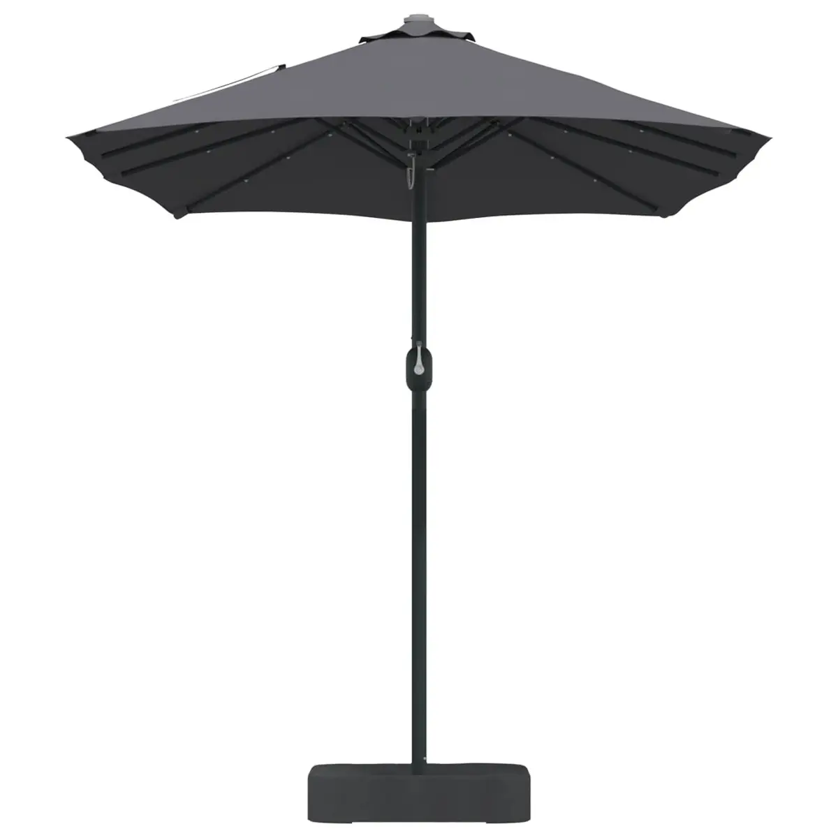 Garden Parasol Outdoor Umbrella 385 x 209 x 244 cm Anthracite Solar LED Crank